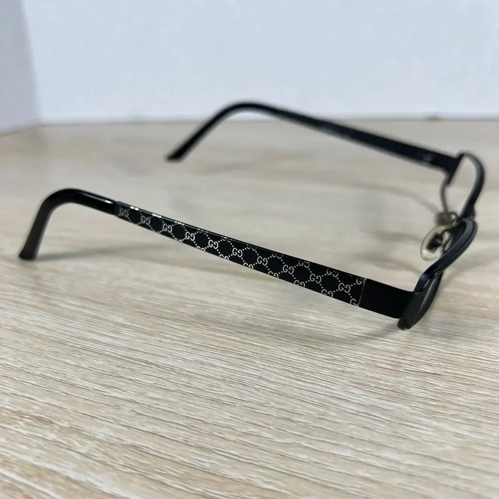 Gucci GG2867 003 Eyeglasses Matte Black Metal FRAMES ONLY Monogrammed 51-17-135